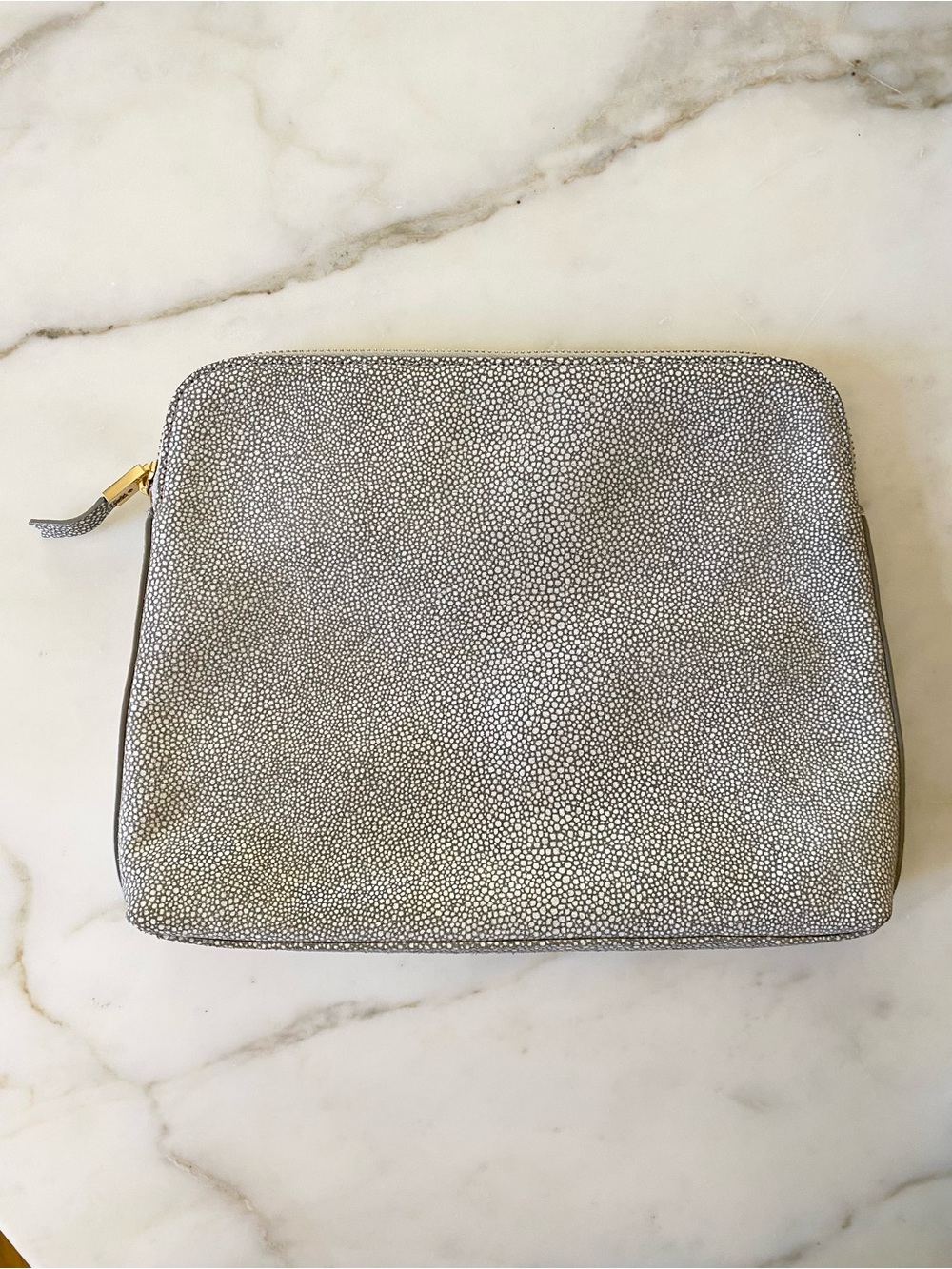 India Hicks ShagreenTextured Zip Pouch/clutch Bag